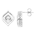 Boucles d'oreilles en argent sterling 925 Bijoux en diamant de danse